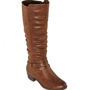 yuu womens tasha dress wedge heel zip boots